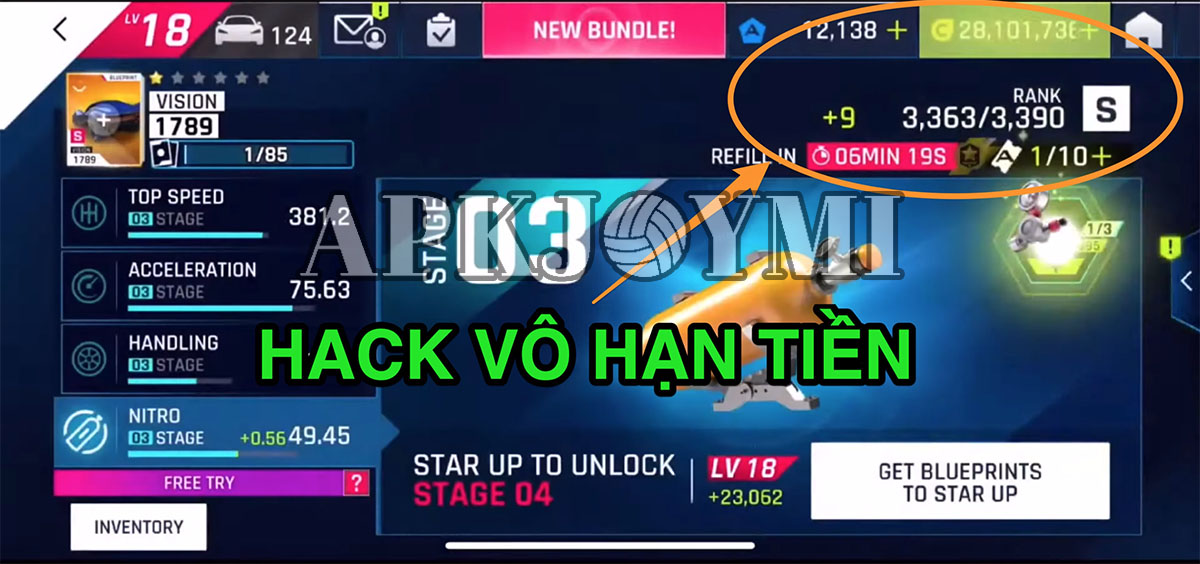 Hình ảnh Hack Asphalt 9 từ APKJoymi