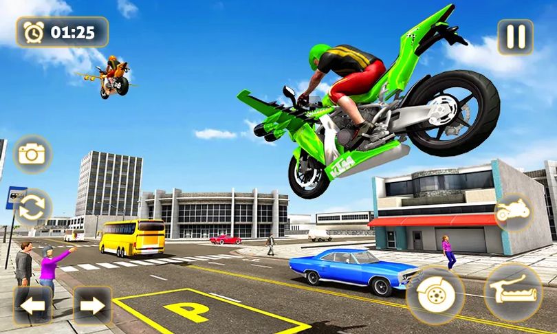 Hình ảnh Flying Motorbike Taxi Driving MOD Mua Sắm Miễn Phí