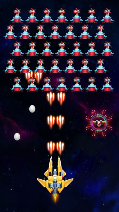 Hình ảnh Galaxy Attack: Chicken Shooter MOD Vô Hạn Tiền Vàng