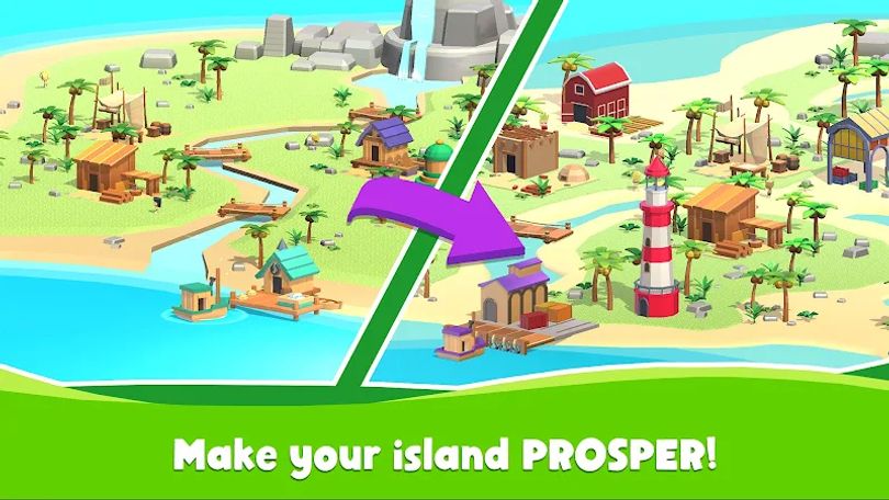 Hình ảnh Idle Island Tycoon: Survival MOD Kim Cương