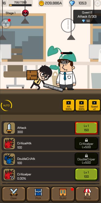 Hình ảnh Overtime Warrior Idle RPG MOD Vô Hạn Đá Quý