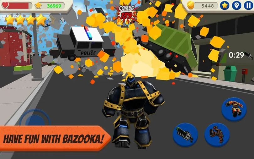 Hình ảnh Robot Hero: City Simulator 3D MOD Vô Hạn Tiền Coins