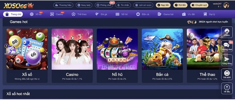 xoso66 có hơn 500 trò chơi Slots game