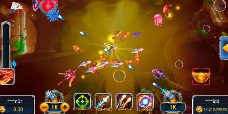 Giao diện chơi game bắn cá đẹp mắt, hấp dẫn người chơi