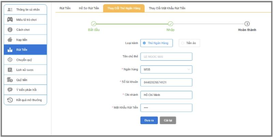 Trang giao dịch rút tiền Sodo66