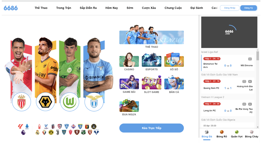Khám phá nhà cái 6686 và các loại cá cược có sẵn 