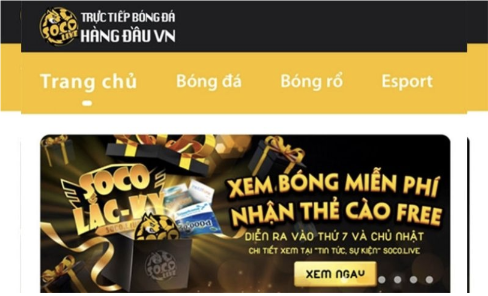 Nhận vô vàn quà tặng khi xem bóng đá trên socolivetv