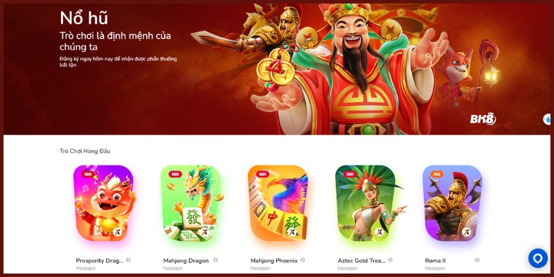 Slots Game tại nhà cái BK8 lên đến hàng nghìn phiên bản