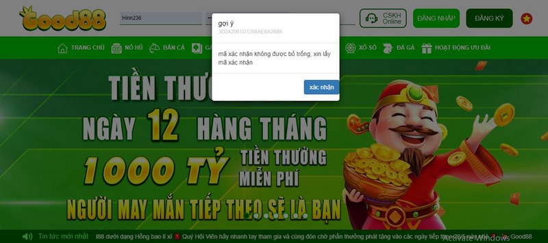 Bạn vào tài khoản Good88 không thành công có thể do nguyên nhân khác nhau