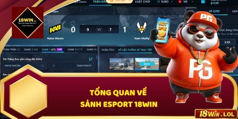 Hình 1: Tổng quan về sảnh esport 18WIN