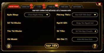 Cách nạp tiền vào Go88